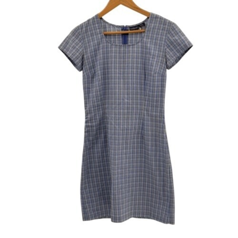 Patagonia Dress Plaid Women Size Small 4 Blue Short Sleeve‎